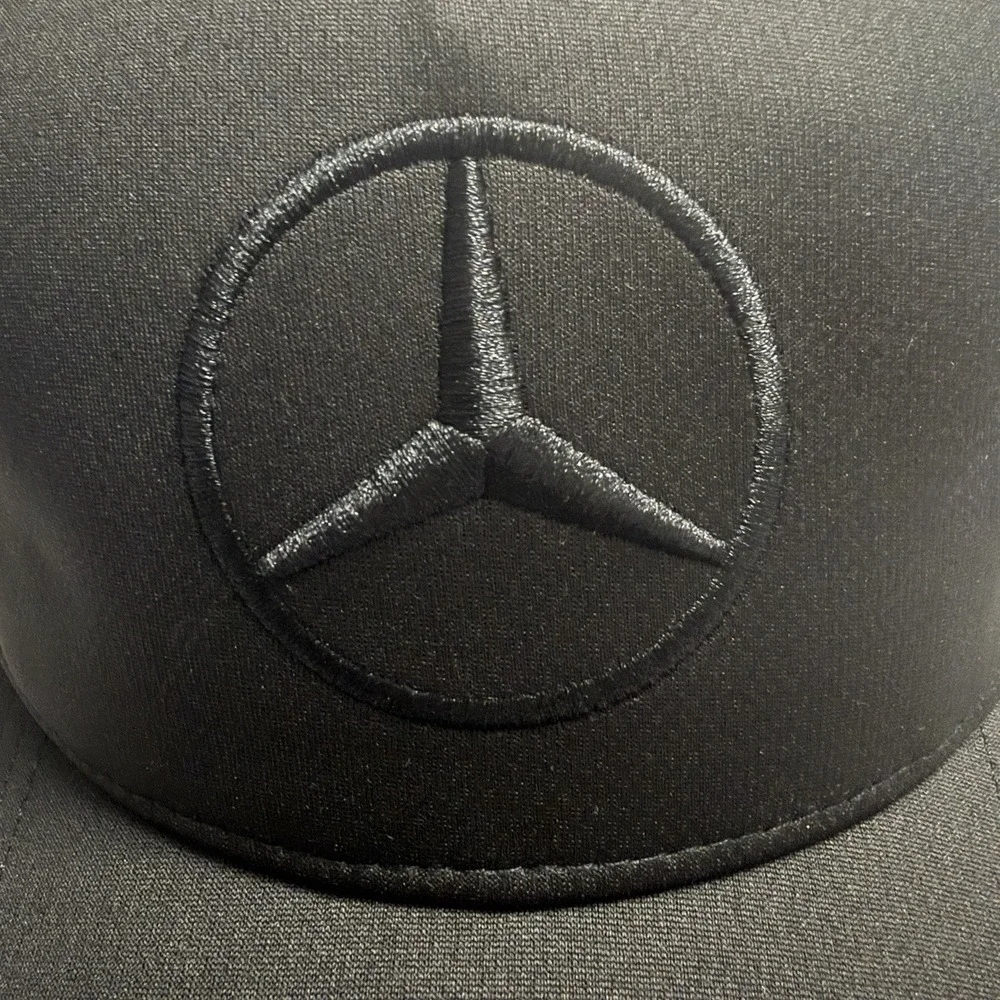 Genuine Mercedes Benz Logo Cap - Black W/ Blue Trim Brand New OEM Authentic